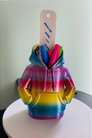 Porta-Canetas Lápis Moletom – Organizador Mesa Escritório Home Office - Impressão 3D - Decoração Geek Presente Criativo