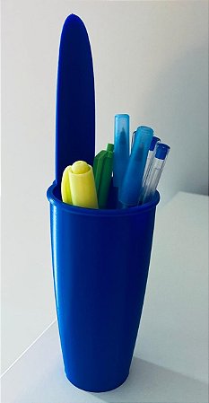 Porta Canetas Lápis Tampa Caneta Bic - Organizador de Escritório e Escolar - Plástico