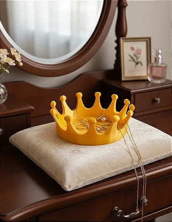 Porta Joias Bijuterias Coroa - Organizador Decorativo Para Quarto - Presente Mãe Namorados