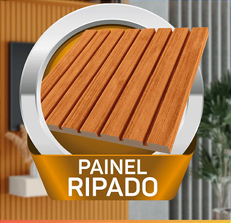 Painel para TV EDNaté 70 Polegadas 1,80x2,40m Ripado com Nicho Arbo Color Nature
