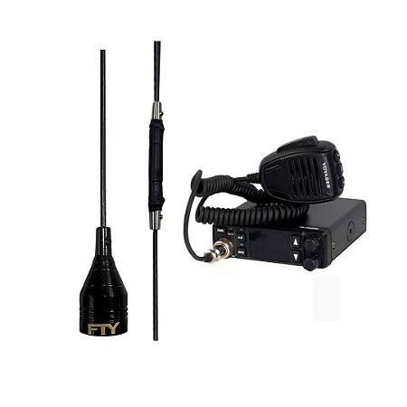 Kit Rádio Px Voyager e Antena Px Movél Bobina no Centro 65cm