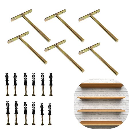6 Suporte Invisível para Prateleira Flutuante em Aço Zincado