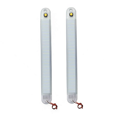 2und Luminária Led Baú Caminhão Universal 30cm 12-24v Branco