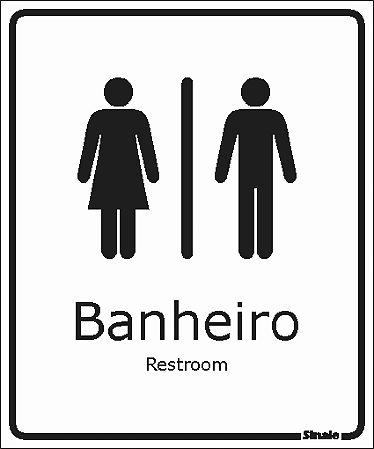 Placa De Sinalização Banheiro 20x15cm