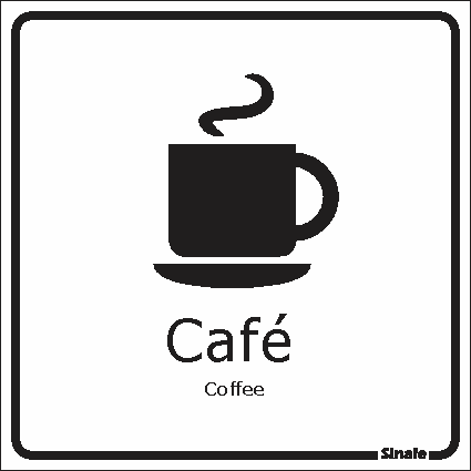 Placa de Sinalização - Café 15x15cm