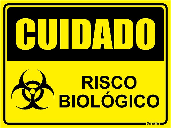 Placa de Sinalização - Risco Biológico 20x30cm
