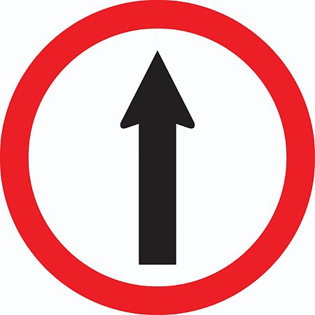 Placa de Trânsito Regulamentação R-26 Siga em Frente