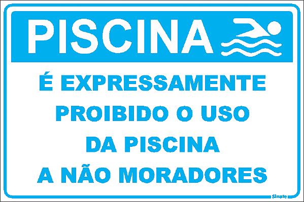 Proibido Entrar na Piscina - 20x30cm