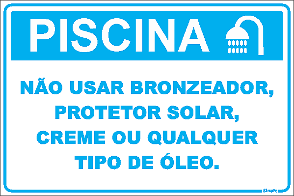 Não usar Bronzeador na Piscina