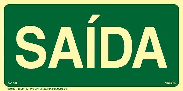 Placa Fotoluminescente S12 Saída