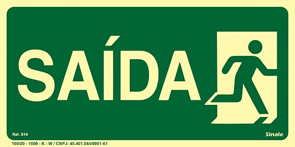 Placa Fotoluminescente S14 Saída à Direita
