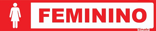 Placa de Sinalização Vestiário Feminino 5x25cm