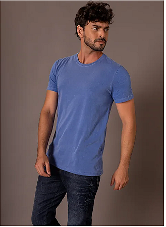 Camiseta Básica Estonada Azul
