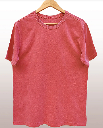 Camiseta Básica Estonada Vermelha