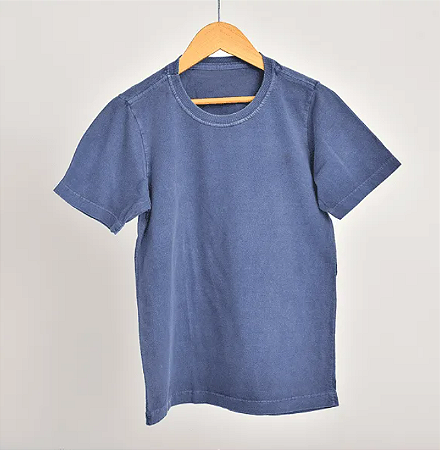 Camiseta Básica Estonada Azul Marinho