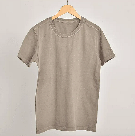 Camiseta Básica Estonada Cinza
