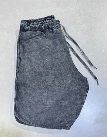 Bermuda de moletom Estonada Marmorizada Preta