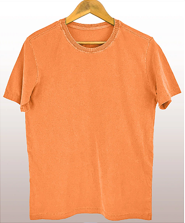 Camiseta Básica Estonada Laranja