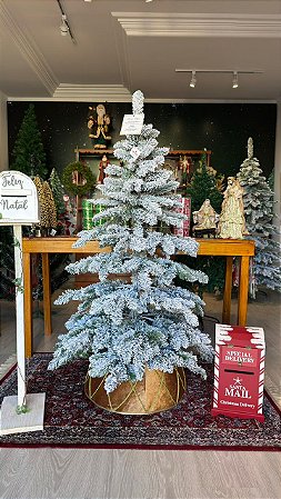 ARVORE NATALINA - ALPES - 180CM - 611 GALHOS - FLOCADA NEVADA