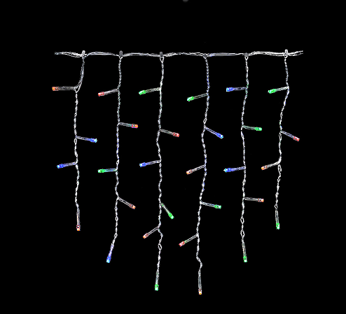 CASCATA 144 LED C/8 FUNC 220V (COLORIDO) 1,4mX35cm