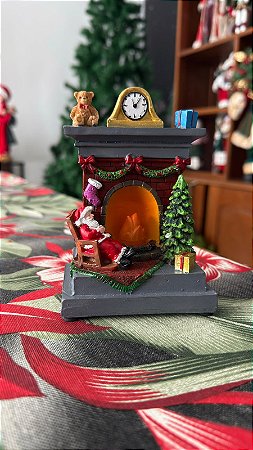 CENA NATALINA - 12CM - LAREIRA - ILUMINADA