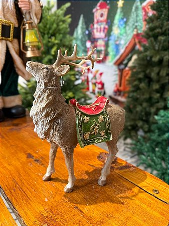 DECORACAO NATALINA - RESINA - 23CM - RENA - MARROM