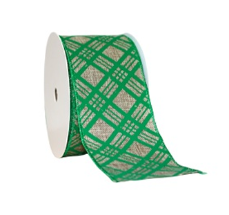 FITA ARAMADA - 6,3CM X 9M - XADREZ CRUZADO VERDE