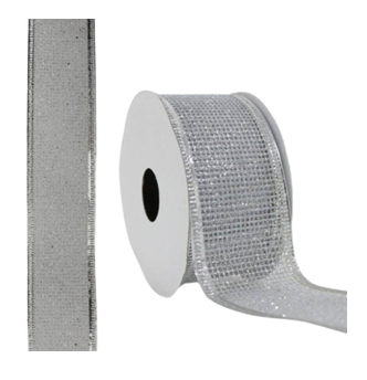 FITA NATAL ARAMADA - 3,8CM X 2,7M - PRATA