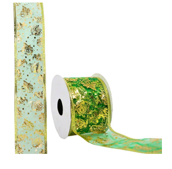 FITA NATALINA ARAMADA - 5CM X 3M - VERDE