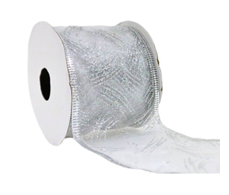 FITA NATALINA ARAMADA - 6,3CM X 3M - PRATA