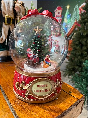 GLOBO DE NEVE - 26CM - NEVE - MUSICA - ILUMINADA - BATERIA