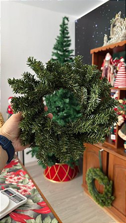 MINI GUIRLANDA DECORATIVA DE NATAL EM PVC E METAL VERDE