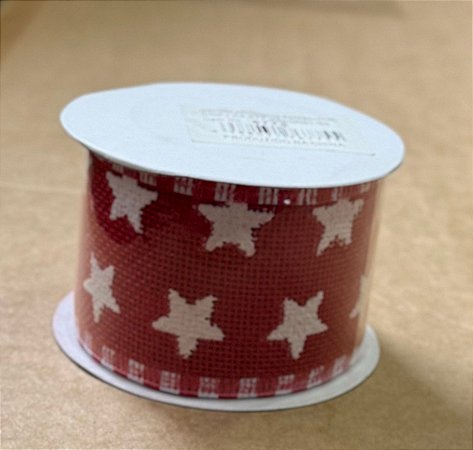 FITA ARAMADA 5CMX3CM VERMELHA ESTRELA