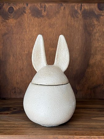 POTE DECORATIVO C/TAMPA (BEGE) 12cm