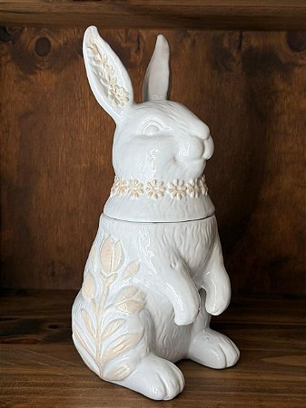 POTE DECORATIVO COM TAMPA (BRANCO) 28,5cm