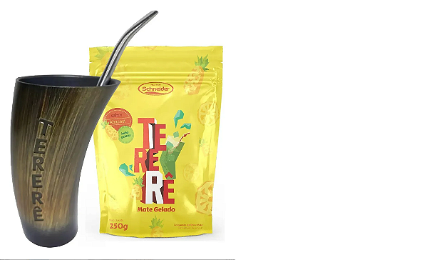 Conjunto Terere Com Copo + Bomba Erva Limão Menta Abacaxi