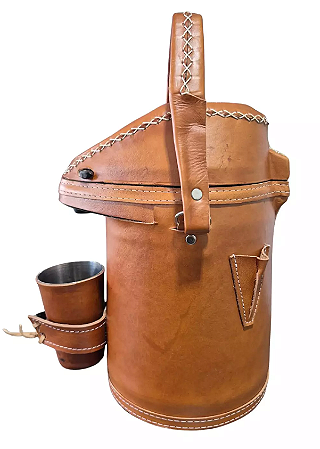 Garrafa Térmica Aço Inox Couro 2,5L