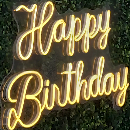 Happy Birthday Neon Led Decoração Festas Luminária Acrílico
