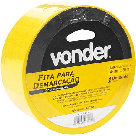 Fita adesiva para demarcação 48mmx30m Amarela VONDER