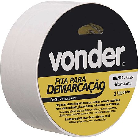 Fita adesiva para demarcação 48mmx30m Branca VONDER
