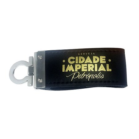 Pen Drive 4GB e Chaveiro de Couro Cerveja Cidade Imperial