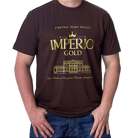 Camiseta MASCULINA Cerveja Império Gold Marrom