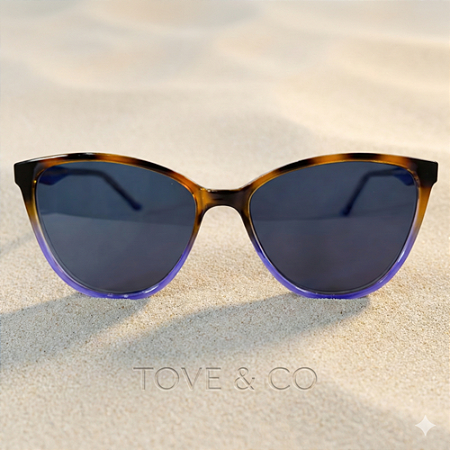 Óculos de Sol Feminino Copacabana Tartaruga Azul – UV400 | TOVE & CO