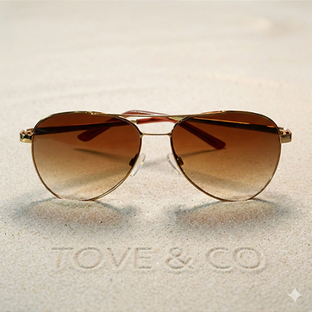Óculos de Sol Unissex Floripa Aviador Dourado Marrom – UV400 | TOVE & CO