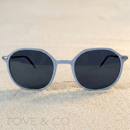 Óculos de Sol Unissex Santos/SP Geométrico Azul Claro Lente Azul UV | TOVE & CO