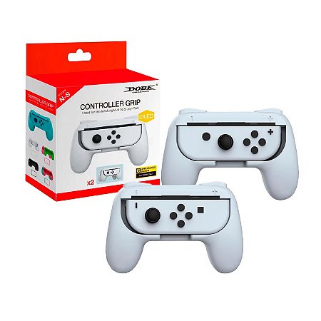 2x Grip Suporte De Controle Joy Con Para Nintendo Switch/Oled Case Branco