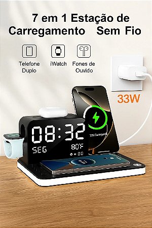Estação de carregamento 7 em 1 sem fio 30 W 4.8