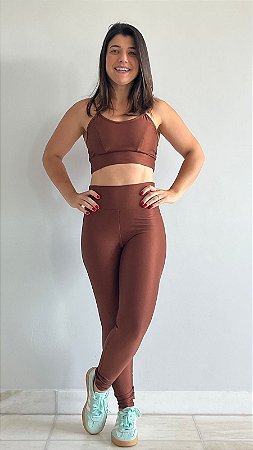 Conjunto Legging Básica Alta Compressão, Top Básico