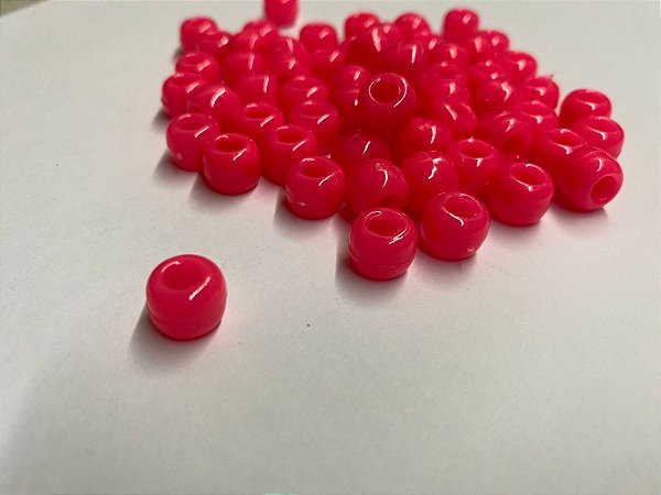 10 Miçangas Tererê Rosa Neon 10mm para Pesca