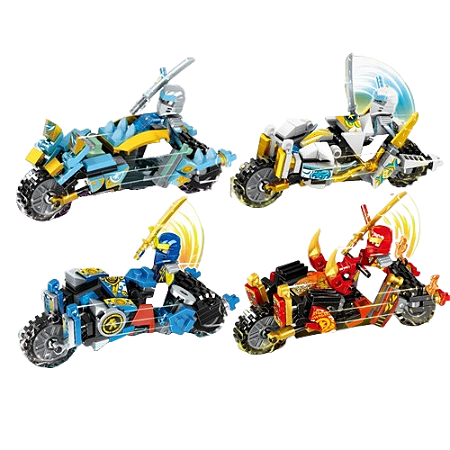 Conjunto 4 motos Ninjago - Blocos de Montar